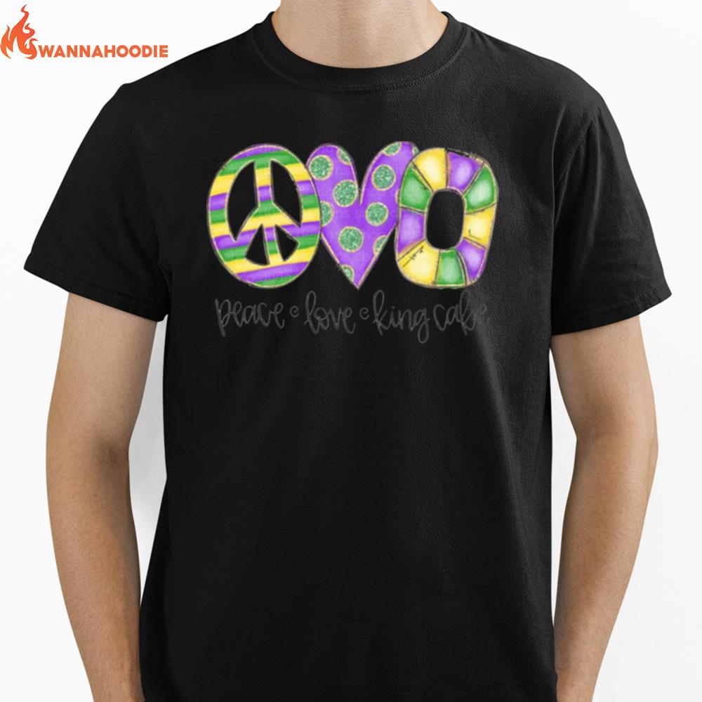 Peace Love Kingcake Vintage Unisex T-Shirt for Men Women