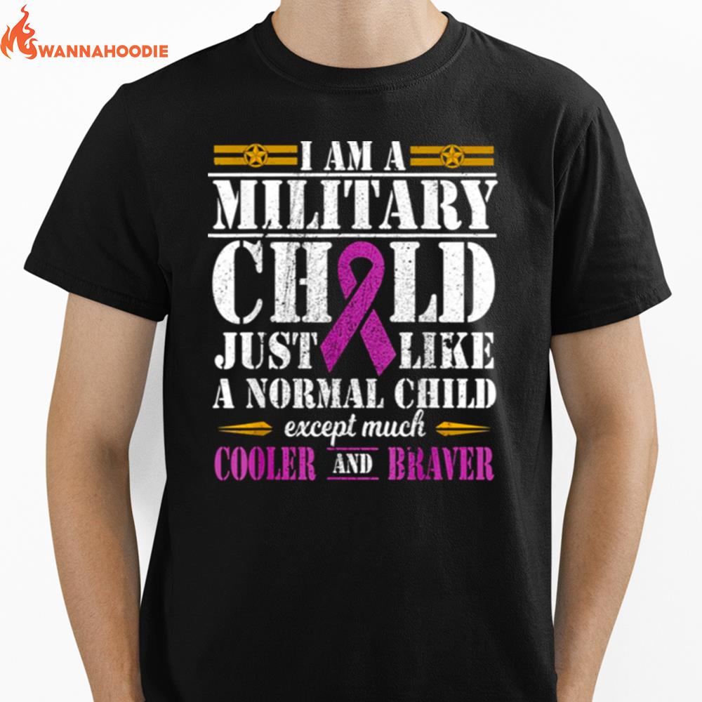 Proud Patriotic Military Brat Military Child Month Purple Up Unisex T-Shirt for Men Women