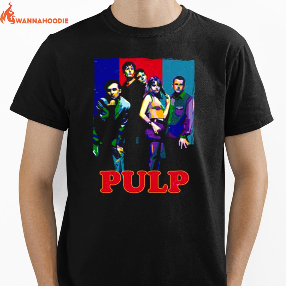 Pulp Band Colored Collage Unisex T-Shirt for Men Women