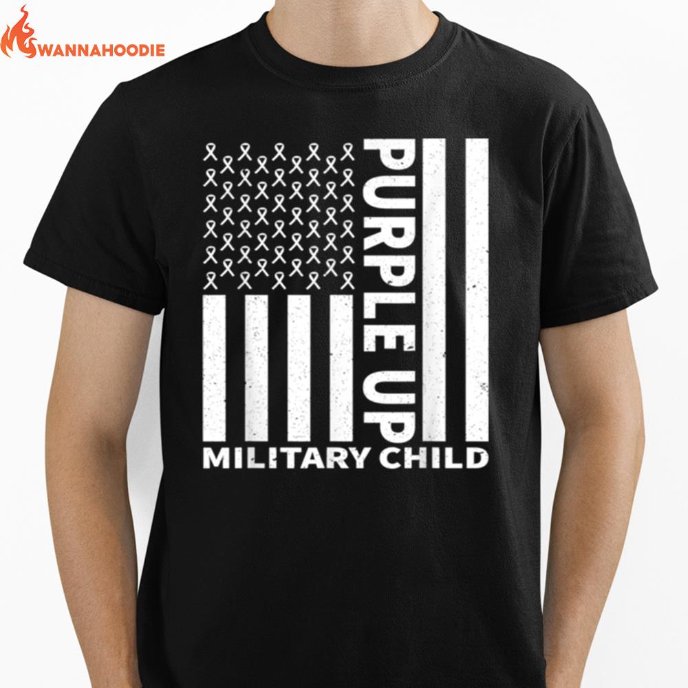 Purple Up For Military Child Military Month Unisex T-Shirt for Men Women