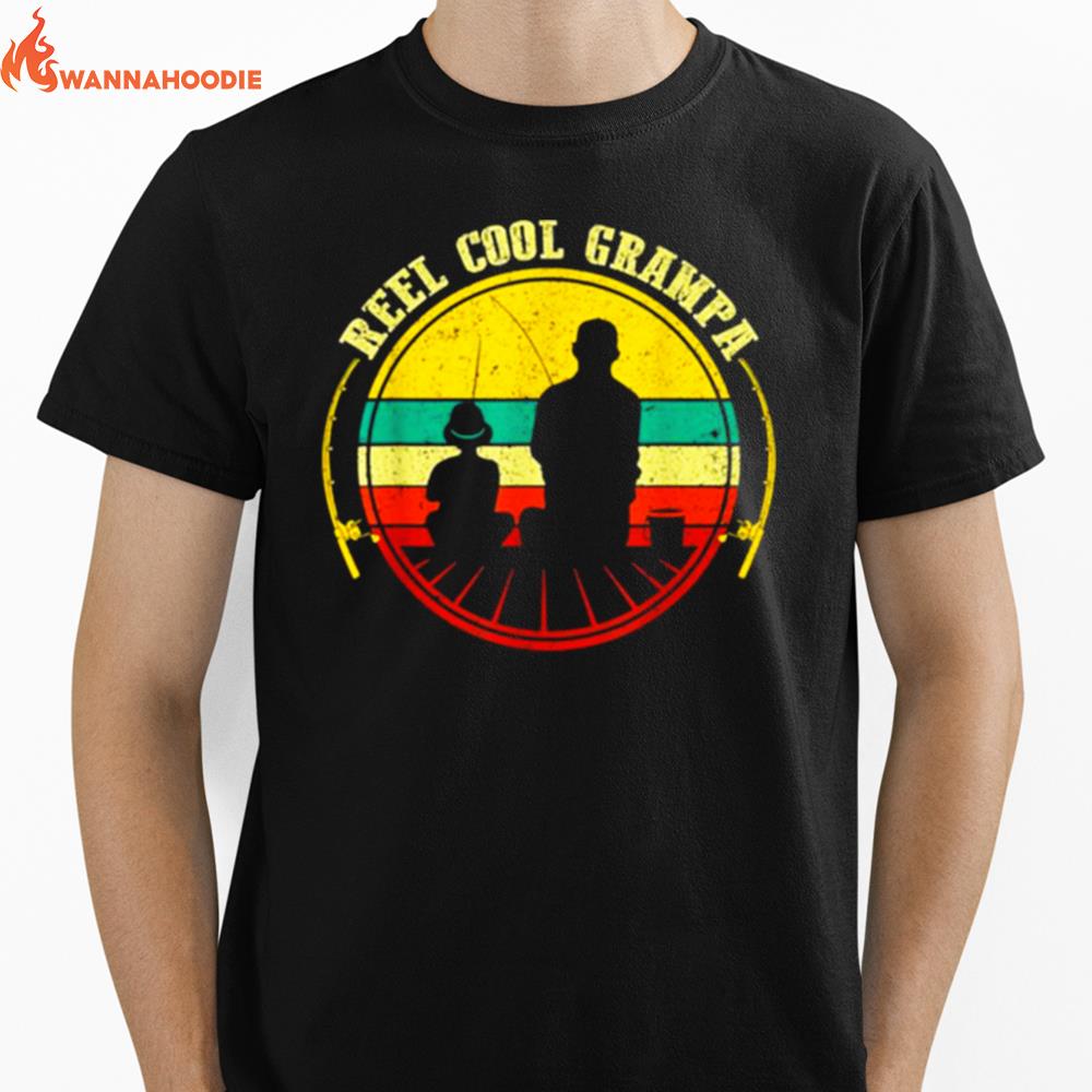 Reel Cool Grampa Fathers Day Fishing Unisex T-Shirt for Men Women