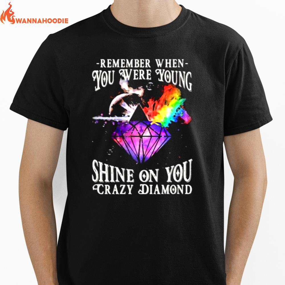 Remember When You Were Young Shine On You Crazy Diamond Rainbow Unisex T-Shirt for Men Women