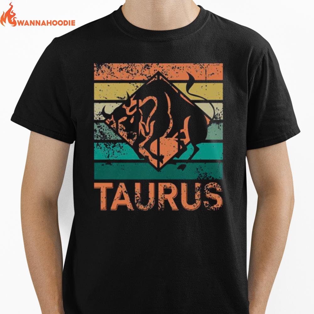 Retro Horoscope Taurus Unisex T-Shirt for Men Women