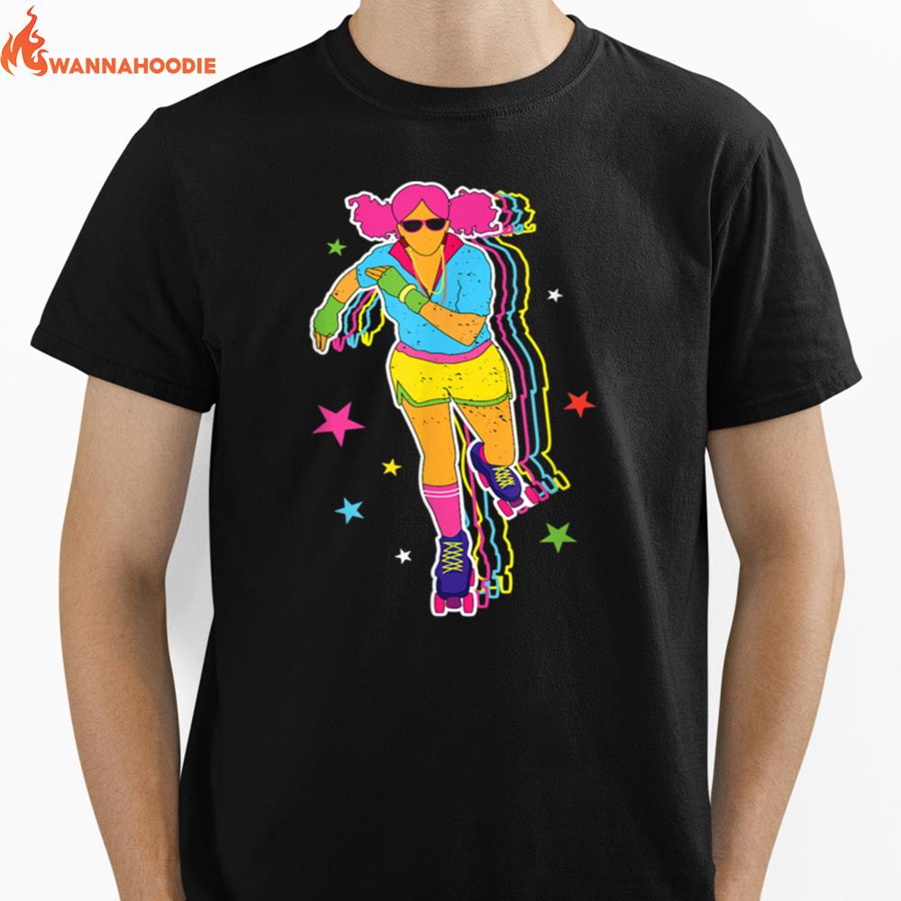 Roller Skating Derby 70S 80S Skater Afro Girl Unisex T-Shirt for Men Women