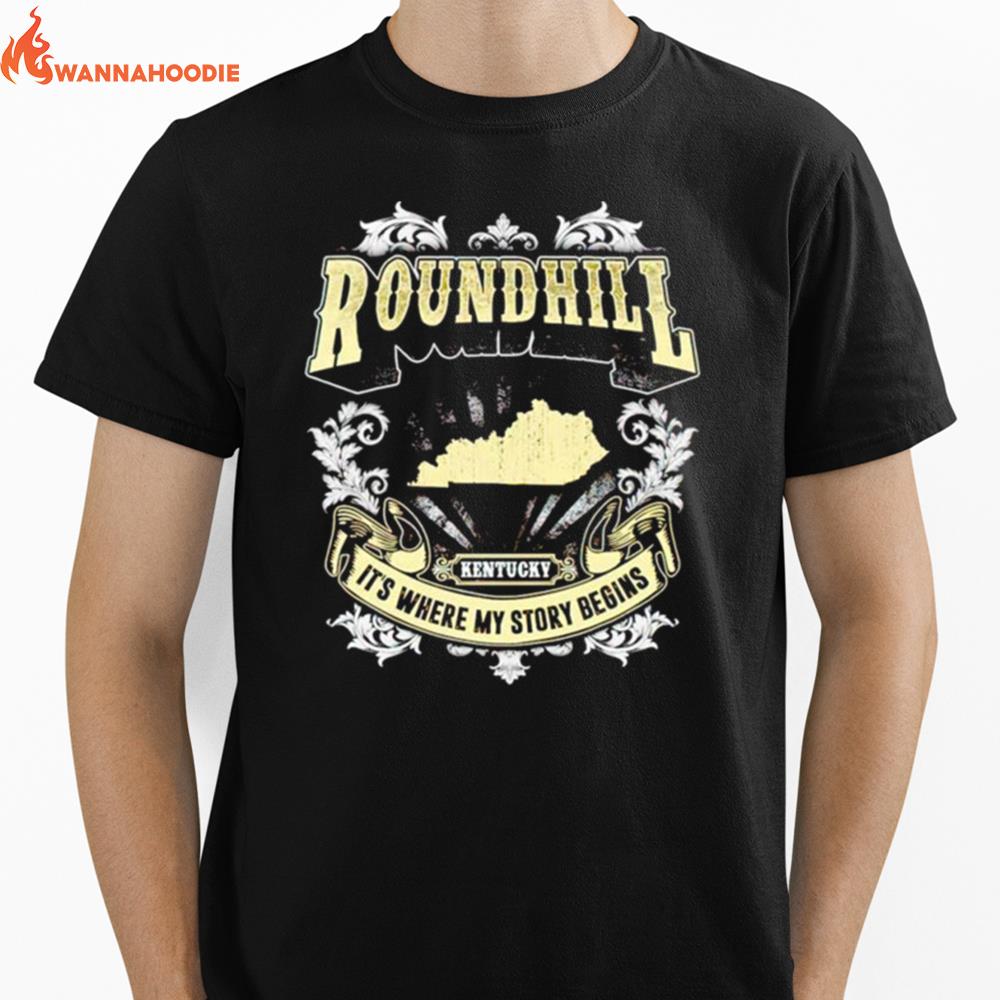 Roundhill Kentucky Its Where My Story Begins Unisex T-Shirt for Men Women