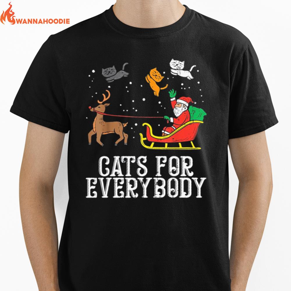 Santa Claus Cats For Everybody Christmas Unisex T-Shirt for Men Women