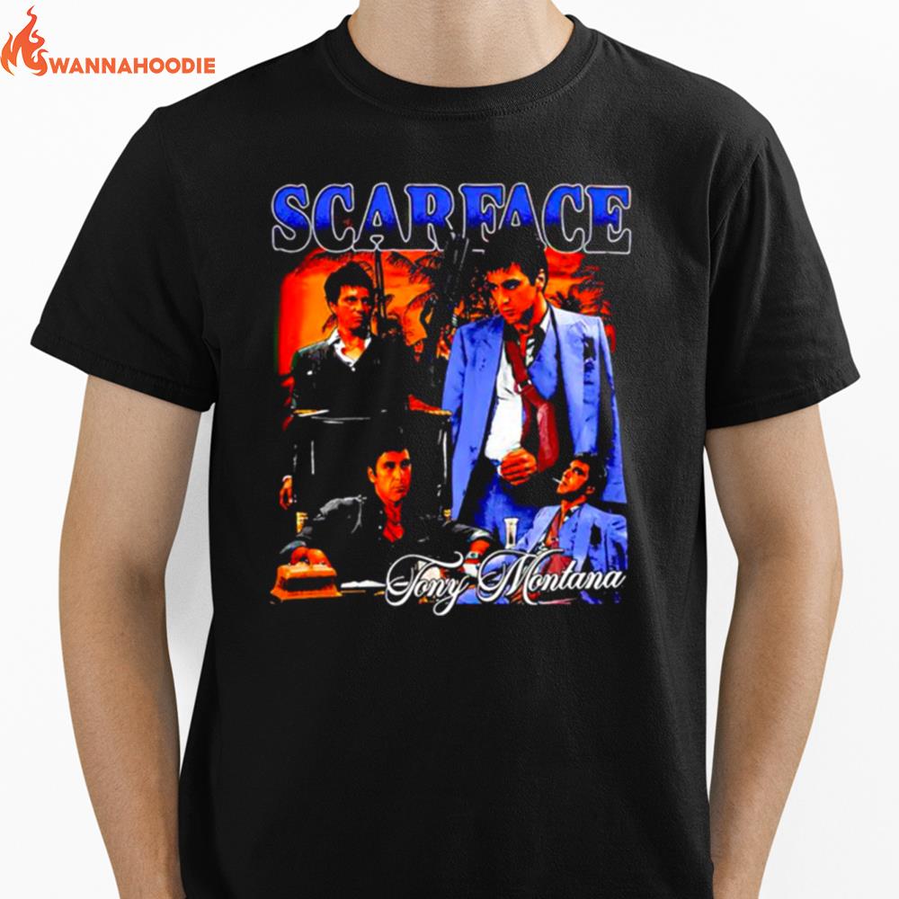 Scarface Tony Montana Picture Collage Unisex T-Shirt for Men Women