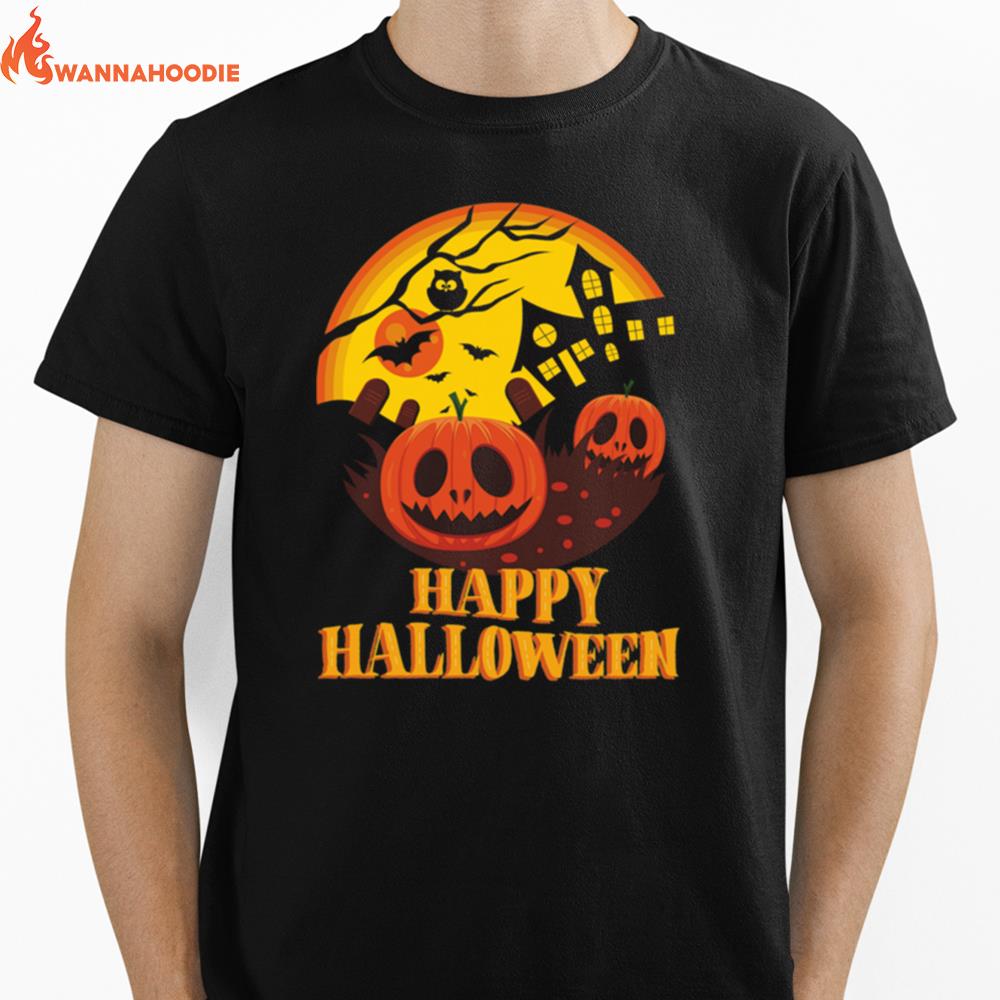 Scary Happy Halloween Day Unisex T-Shirt for Men Women