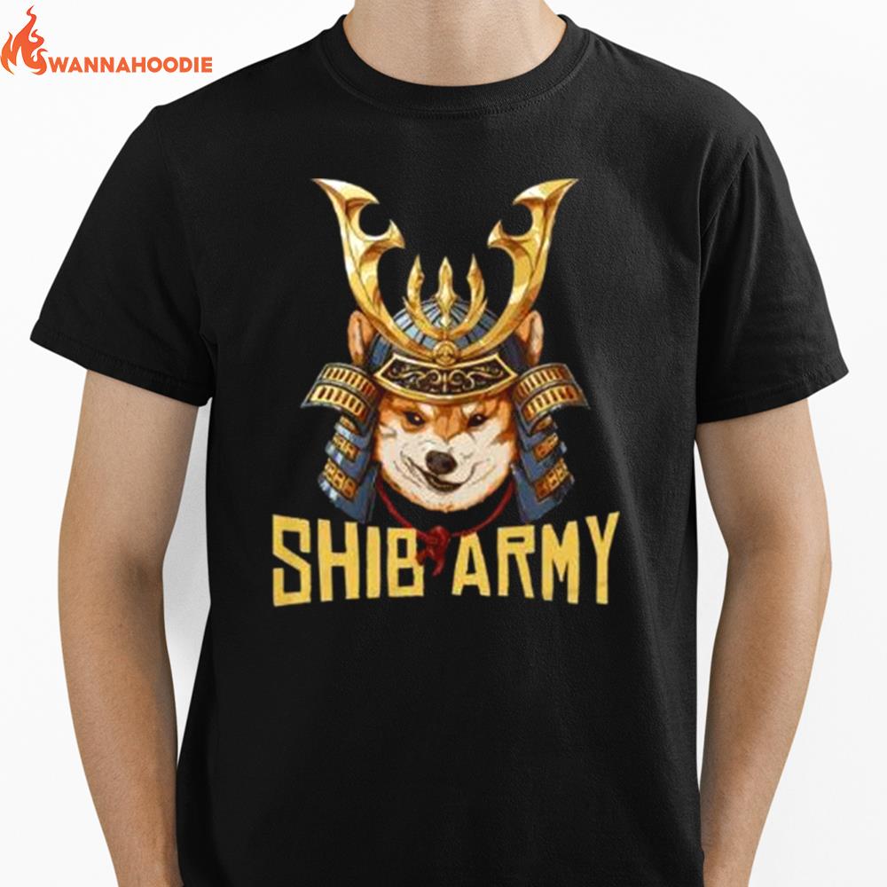 Shib Army Crypto Samurai Shiba Inu Dog Lover Short Unisex T-Shirt for Men Women