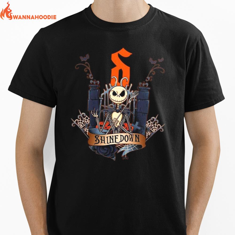 Shine Down Jack Skellington Vintage Unisex T-Shirt for Men Women