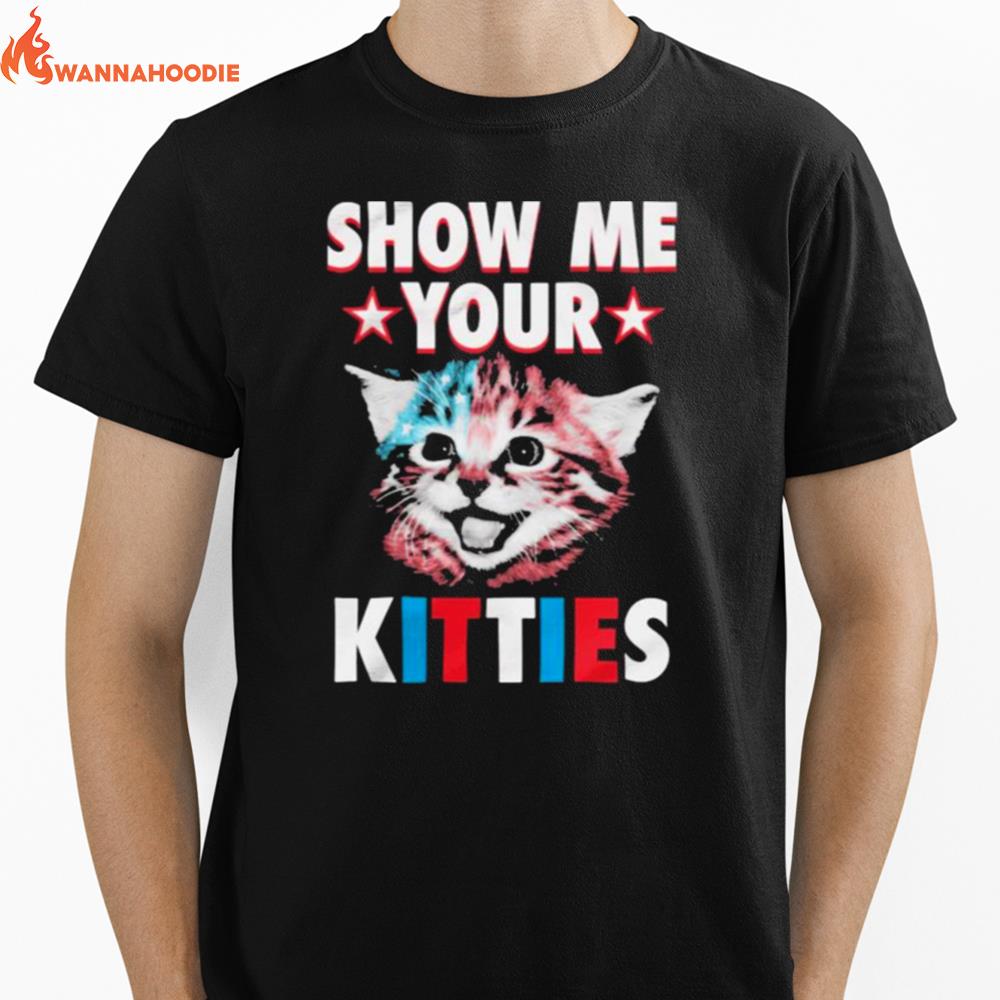 Show Me Your Kitties Cat Star Unisex T-Shirt for Men Women