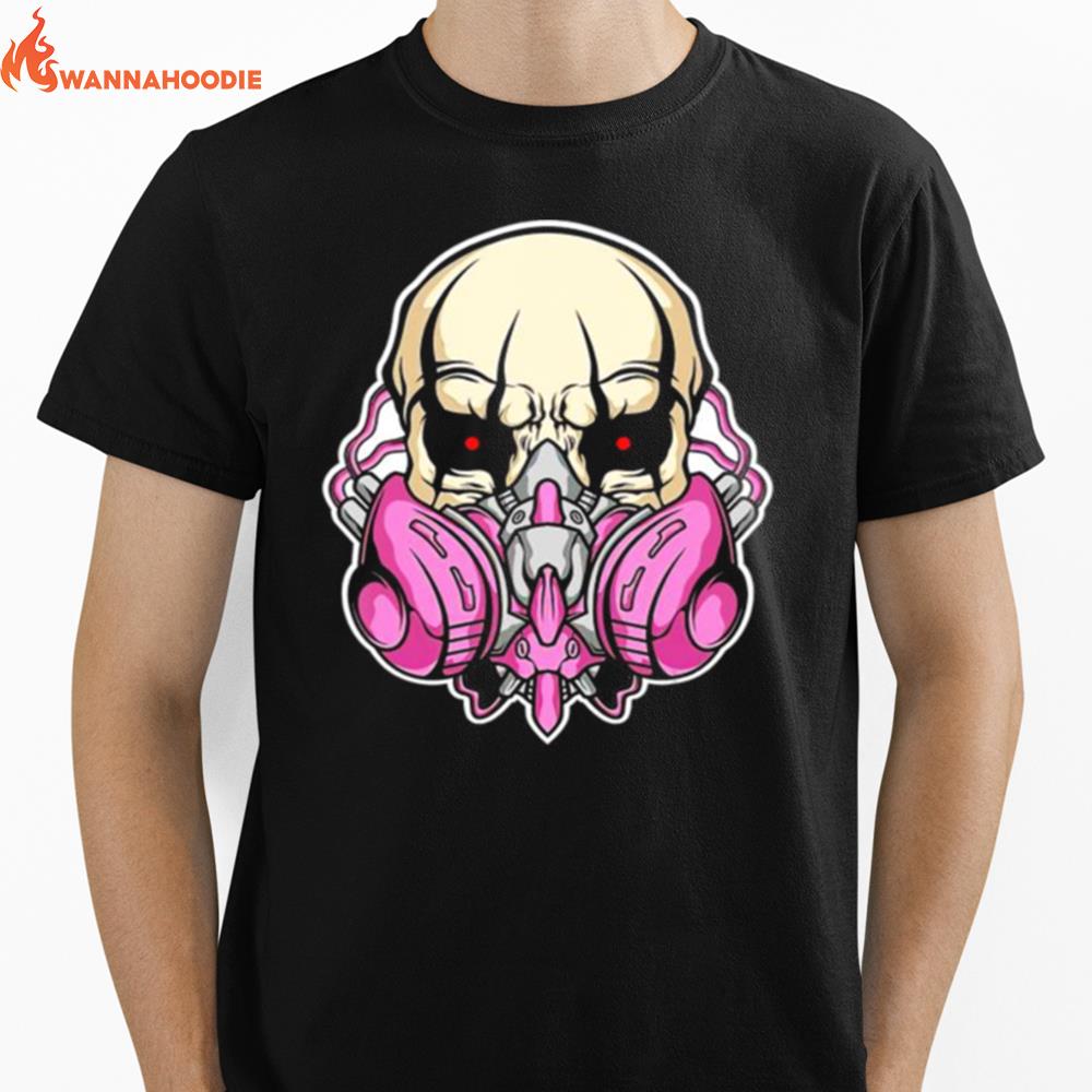 Skull Gas Mask Awesome Graphic Unisex T-Shirt for Men Women