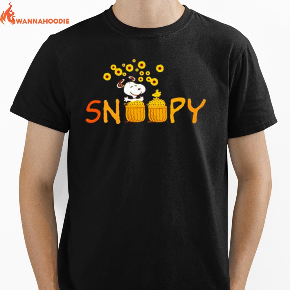 Snoopy Vs Woodstock Sunflowers Unisex T-Shirt for Men Women