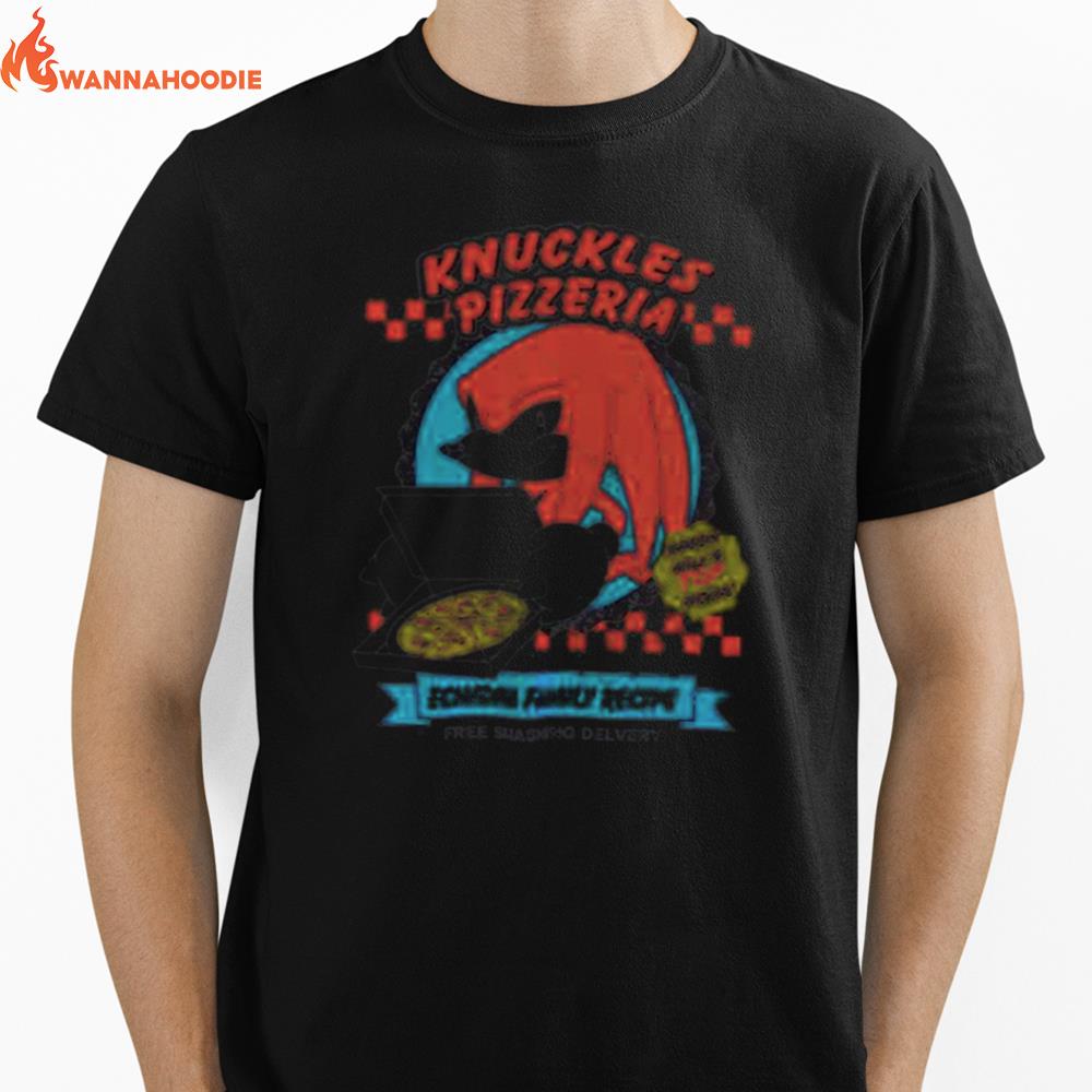 Sonic The Hedgehog Knuckles Pizzeria Unisex T-Shirt for Men Women