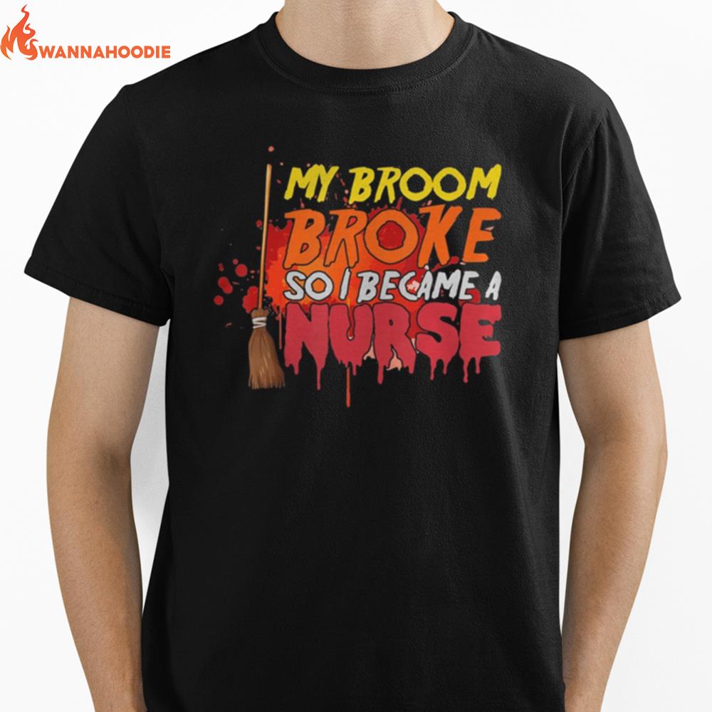 Spooky Witch Funny Nurse Gift Idea Halloween Unisex T-Shirt for Men Women