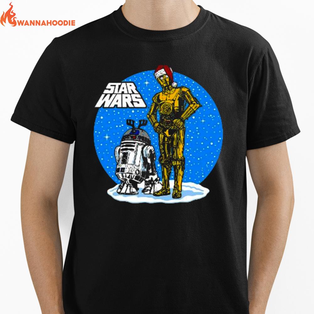 Star Wars Christmas C 3Po & R2 D2 Snow Globe Unisex T-Shirt for Men Women