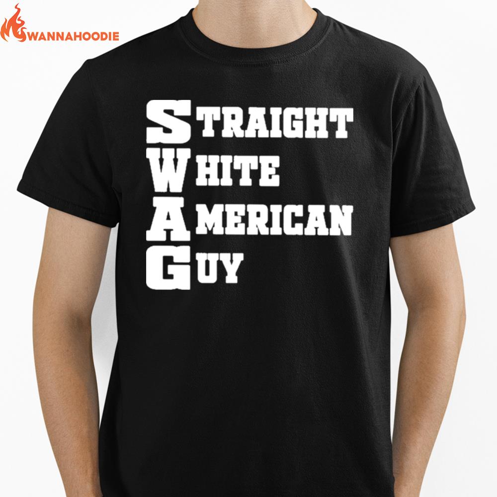 Straight White American Guy Unisex T-Shirt for Men Women