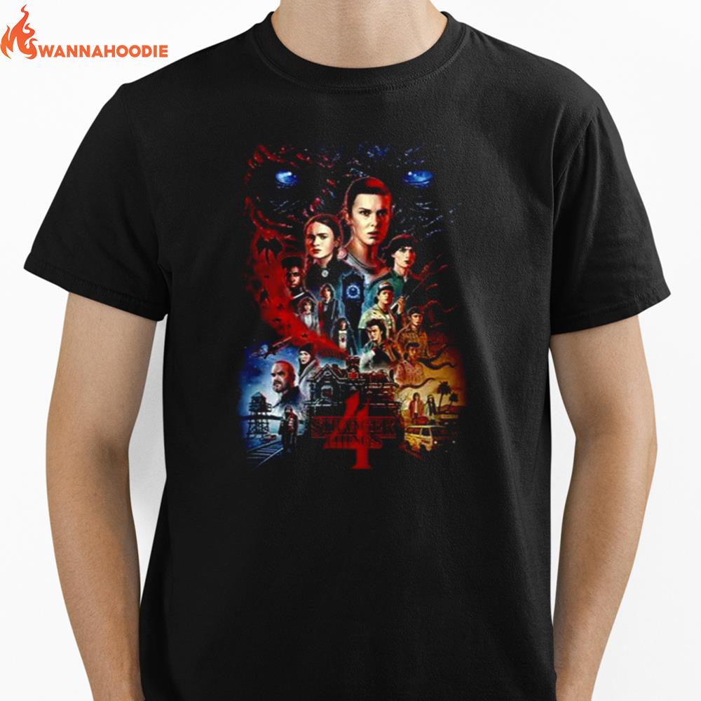 Stranger Things 4 Full Cast Poster S Unisex T-Shirt for Men Women