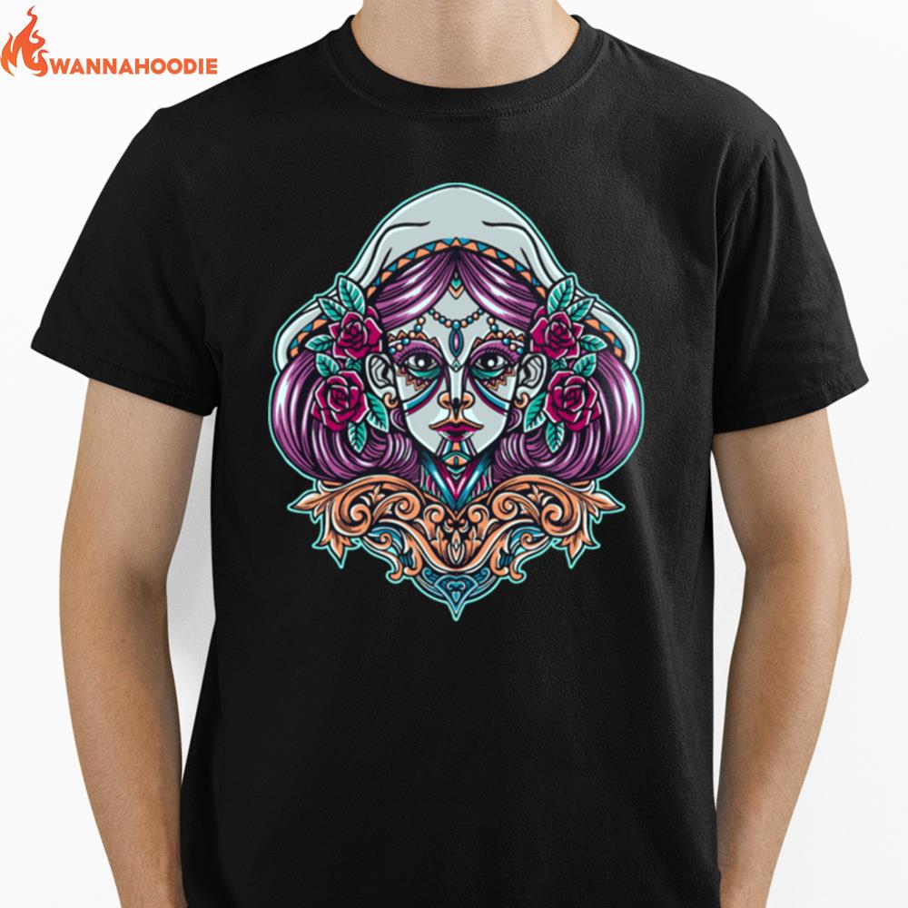 Sugar Skull Day Dead Dia De Los Muertos Vintage Unisex T-Shirt for Men Women