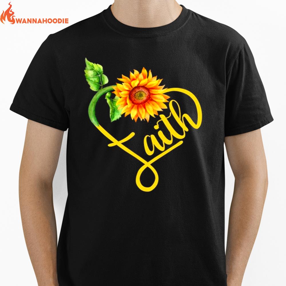 Sunflower Heart Christian Faith Unisex T-Shirt for Men Women