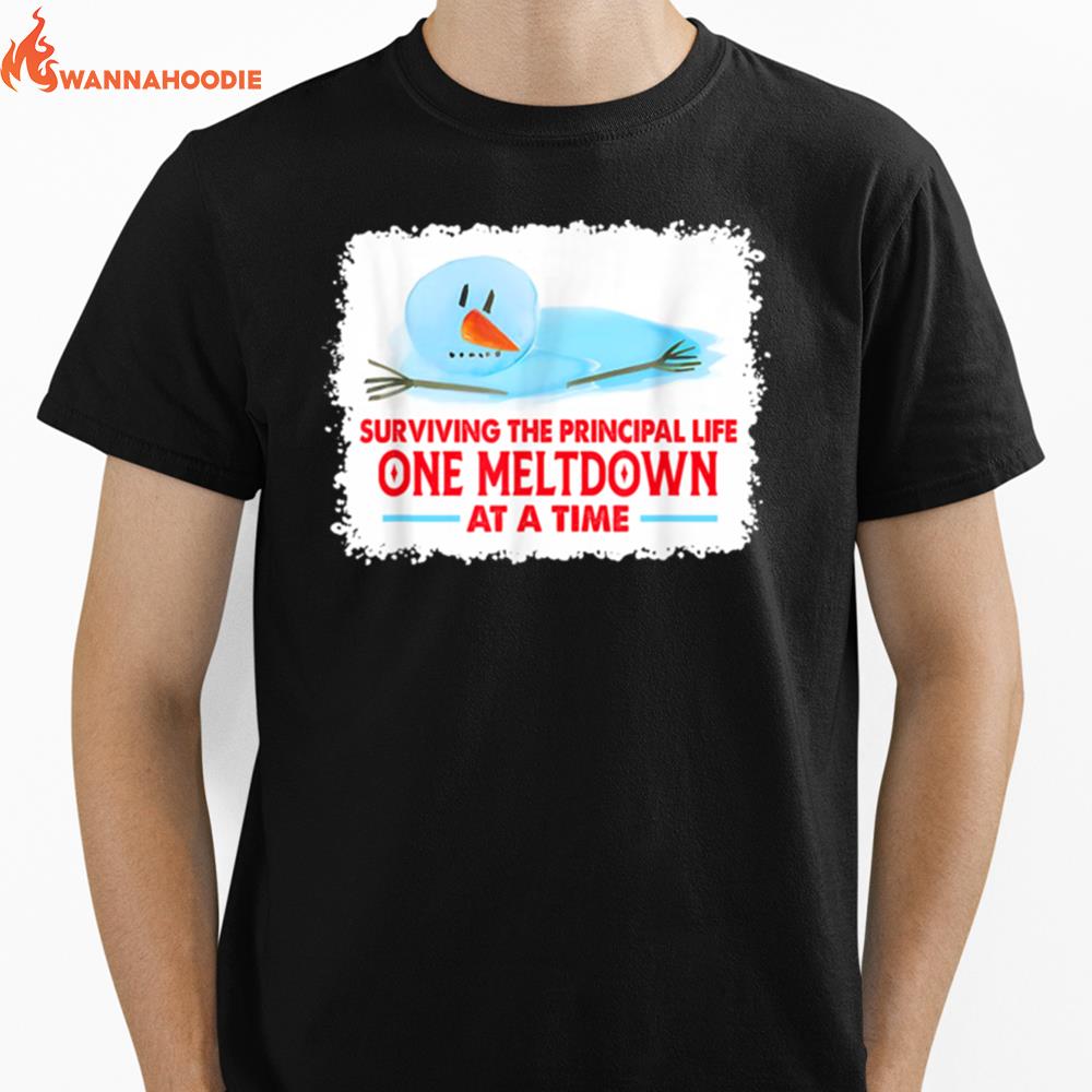 Surviving The Principal Life One Meltdown At A Time Xmas Unisex T-Shirt for Men Women