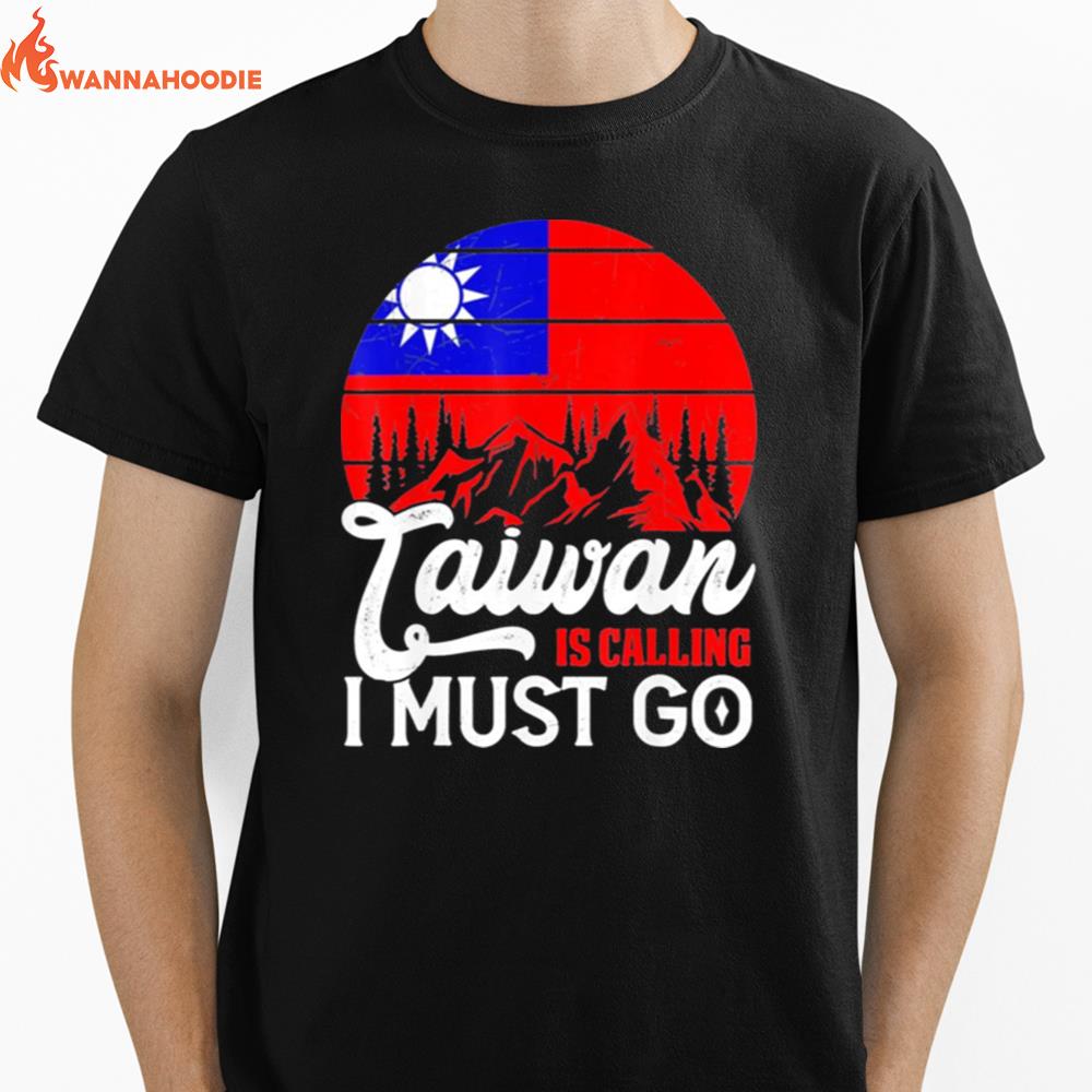 Taiwan Is Calling I Must Go Taiwanese Flag Vintage Unisex T-Shirt for Men Women