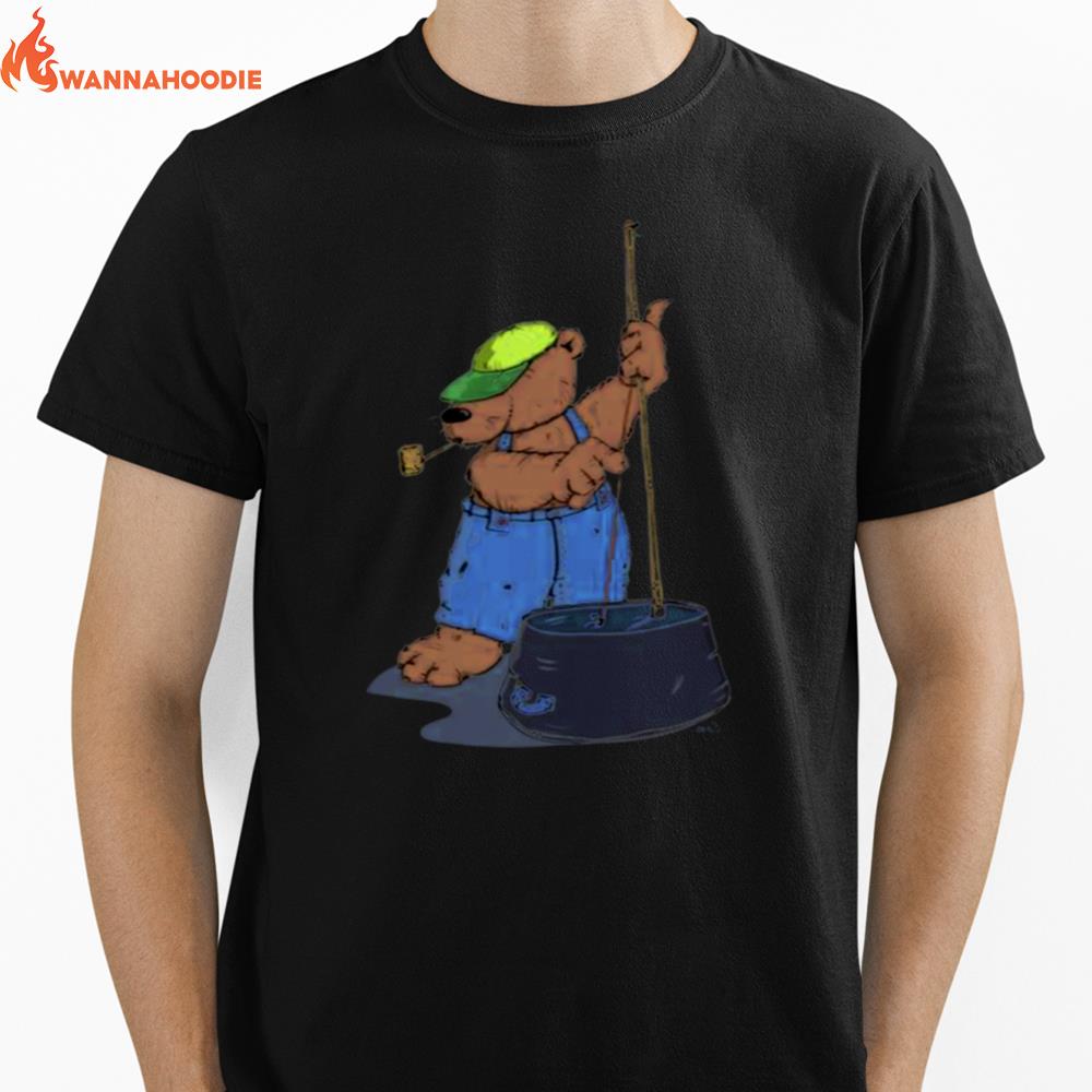 The Hillbilly Bear Plays A Cool Bassguitar Unisex T-Shirt for Men Women