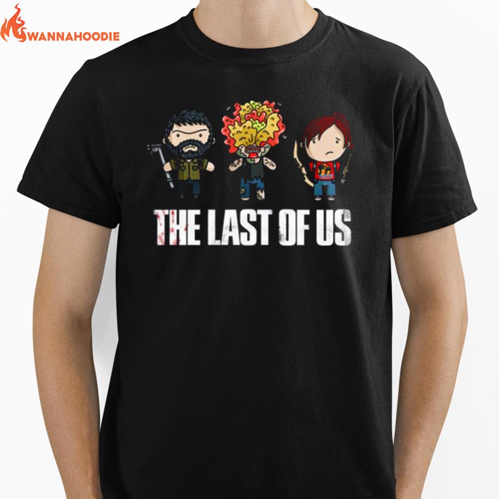 The Last Of Us Ellie And Joel And Clicker Chibi Unisex T-Shirt for Men Women