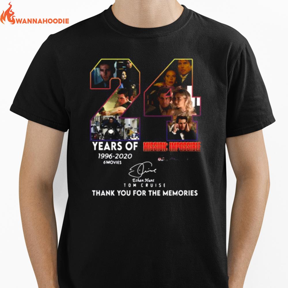 The Memories 24 Years Mission Impossible Design Tom Cruise Unisex T-Shirt for Men Women