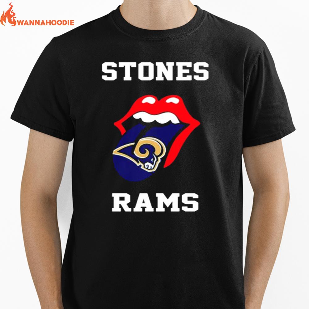 The Rolling Stones Los Angeles Rams Lips Unisex T-Shirt for Men Women