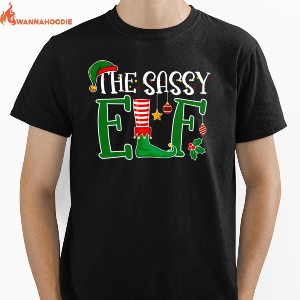 The Sassy Elf Family Matching Christmas Group Unisex T-Shirt for Men Women