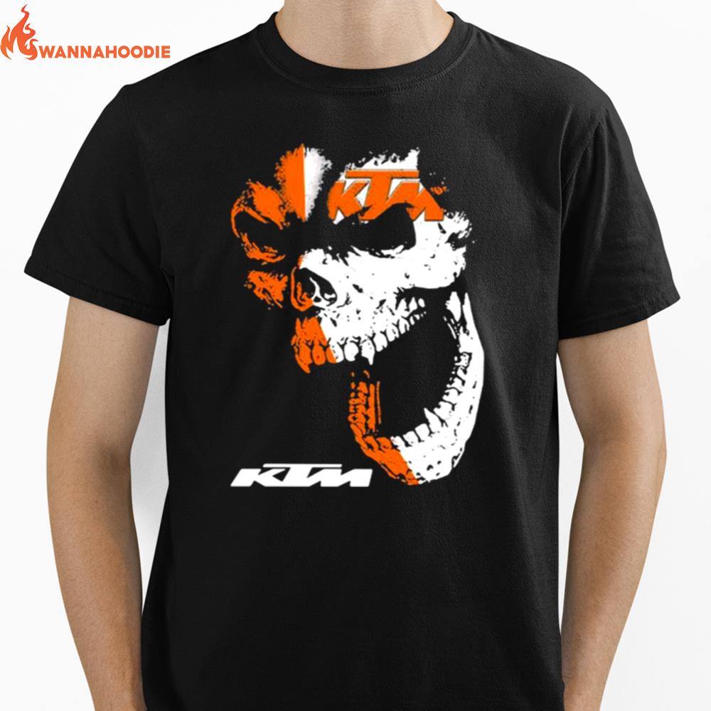 The Skull With Logo Ktm Unisex T-Shirt for Men Women