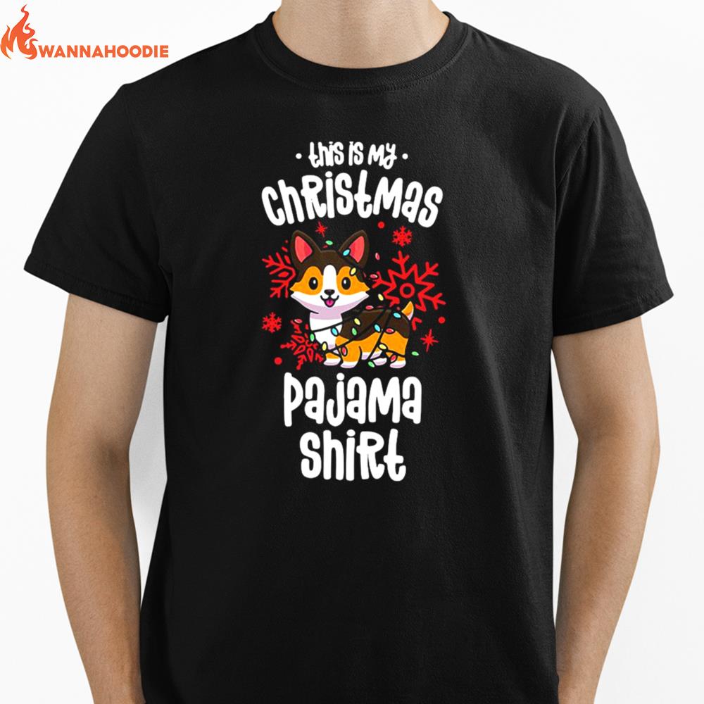 This Is My Christmas Pajama Tricolor Corgi Pjs Xmas Unisex T-Shirt for Men Women