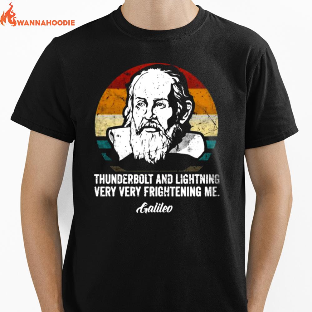 Thunderbolt Lightning Galileo Philosopher Physics Astronomy Vintage Unisex T-Shirt for Men Women