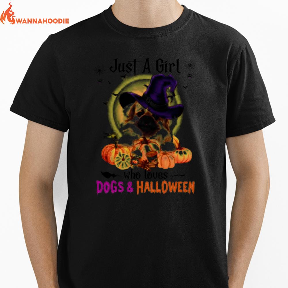 Tibetan Spaniel Just A Girl Who Loves Dogs And Halloween Shirt Unisex T-Shirt for Men Women