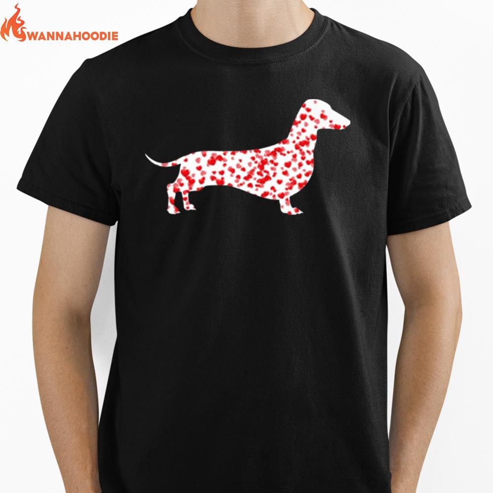 Tiny Hearts Dachshund Unisex T-Shirt for Men Women