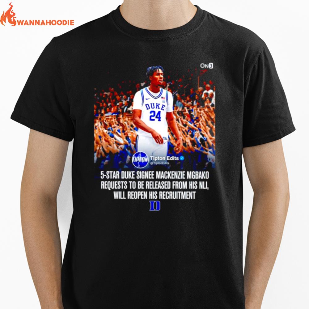 Tipton Edits 5 Star Duke Signee Mackenzie Mgbako Unisex T-Shirt for Men Women