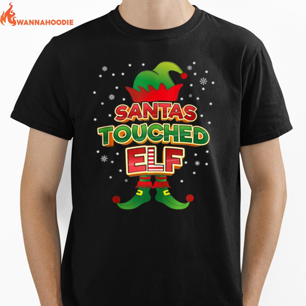 Touched Elf Xmas Matching Pajama Party Family Unisex T-Shirt for Men Women