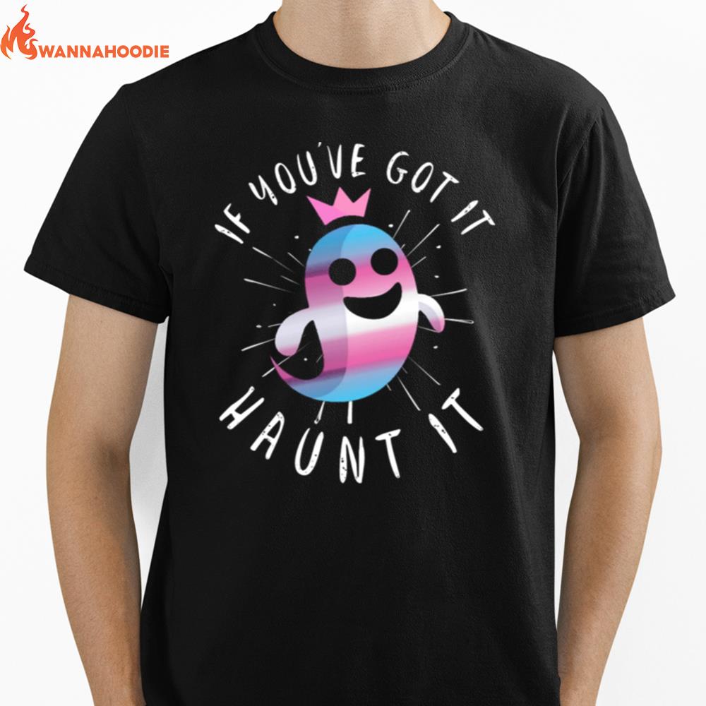 Transgender Ghost Funny Halloween Pun Trans Pride Quote Unisex T-Shirt for Men Women