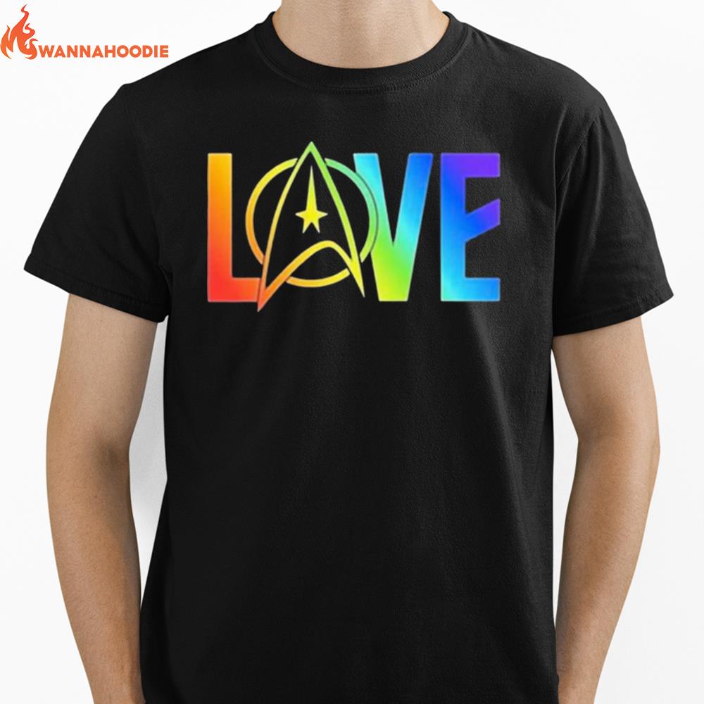 Trek Love Rainbow Star Trek Lgbt Love Unisex T-Shirt for Men Women