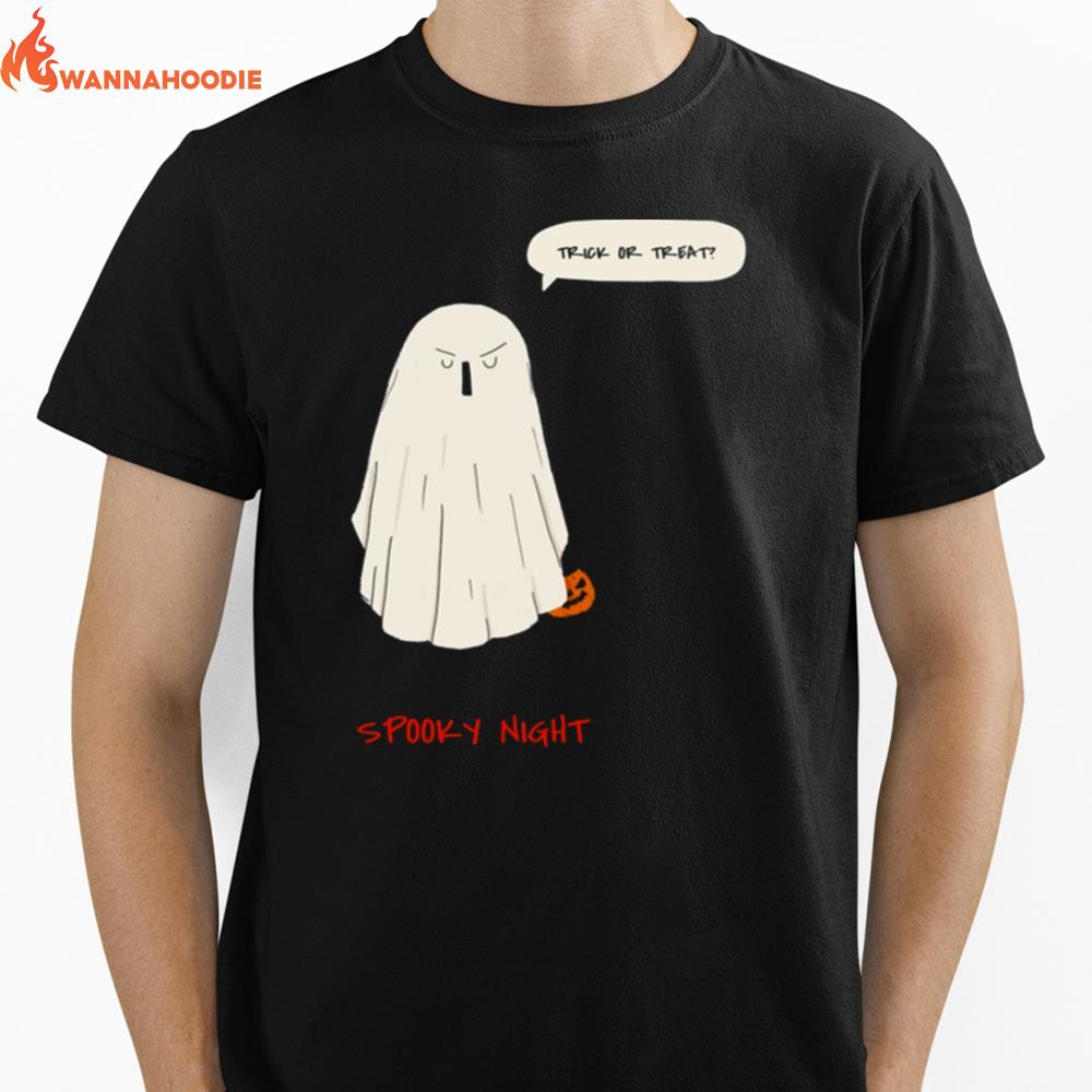 Trick Or Treat Spooky Night Halloween Ghost Unisex T-Shirt for Men Women