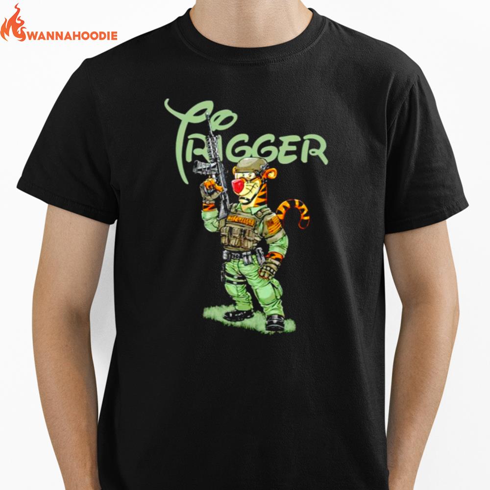 Trigger Military Tiger Unisex T-Shirt for Men Women