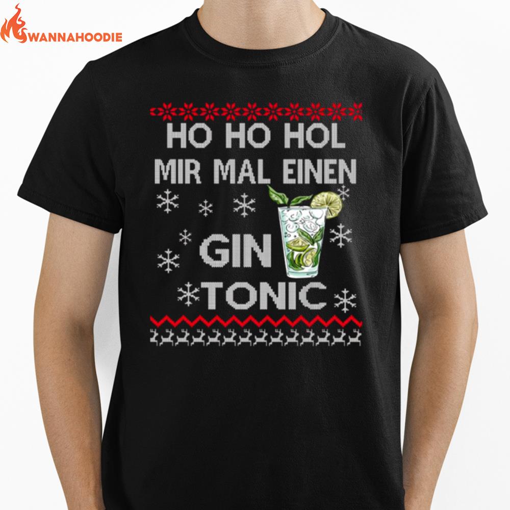 Ugly Gin Tonic Christmas Unisex T-Shirt for Men Women