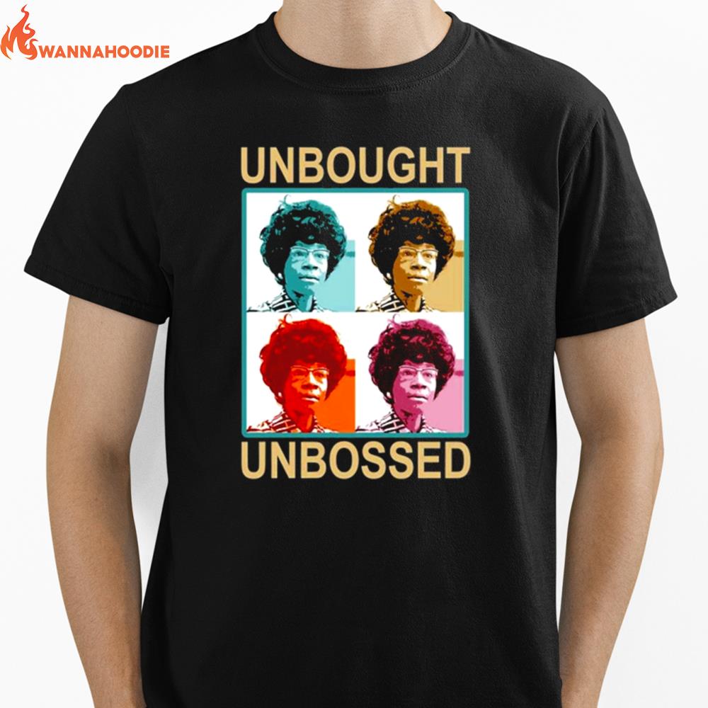 Unbought Unbossed Shirley Chisholm Retro Vintage Unisex T-Shirt for Men Women