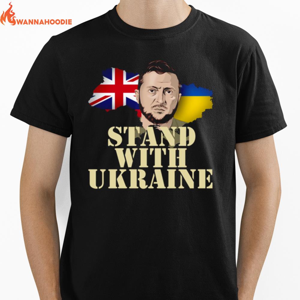 United Kingdom Ukraine Zelenskyy Unisex T-Shirt for Men Women