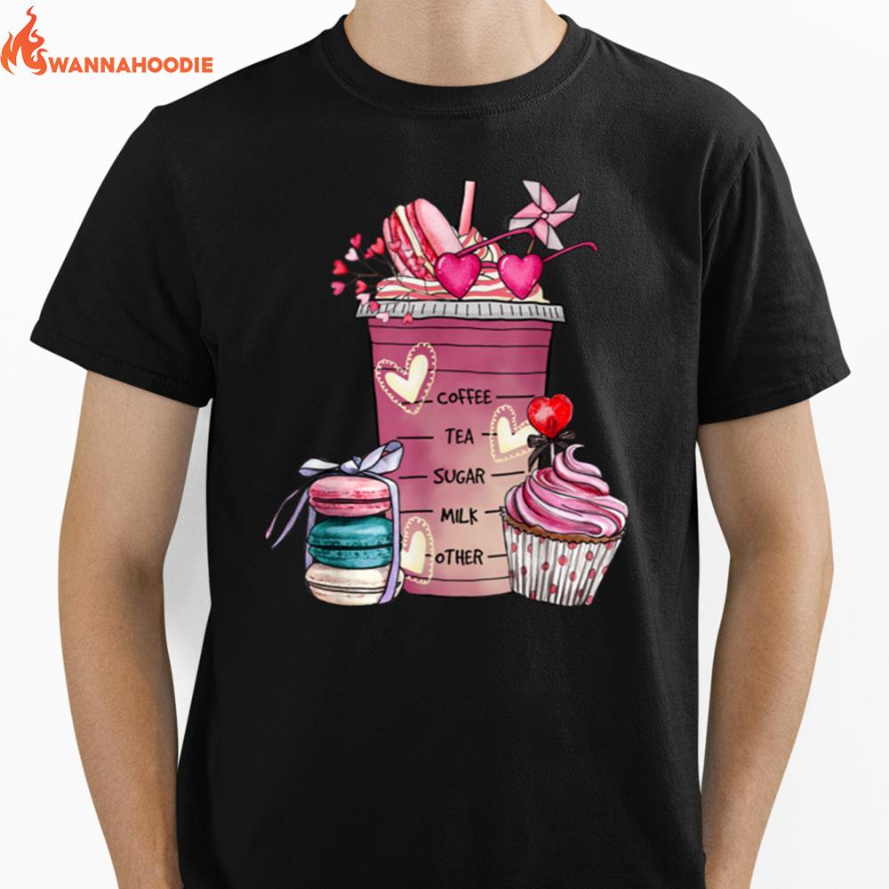 Valentine Coffee Lover Heart Women Girl Valentines Day Unisex T-Shirt for Men Women