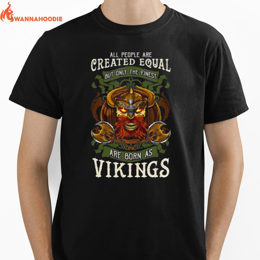 Viking Odin Valhalla Skull Born As A Viking Unisex T-Shirt for Men Women