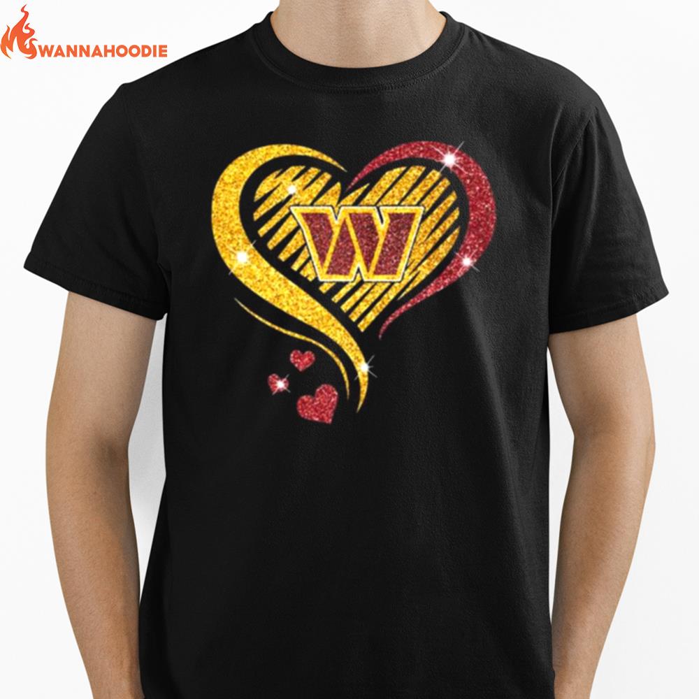 Washington Commanders Football Heart Diamond Unisex T-Shirt for Men Women