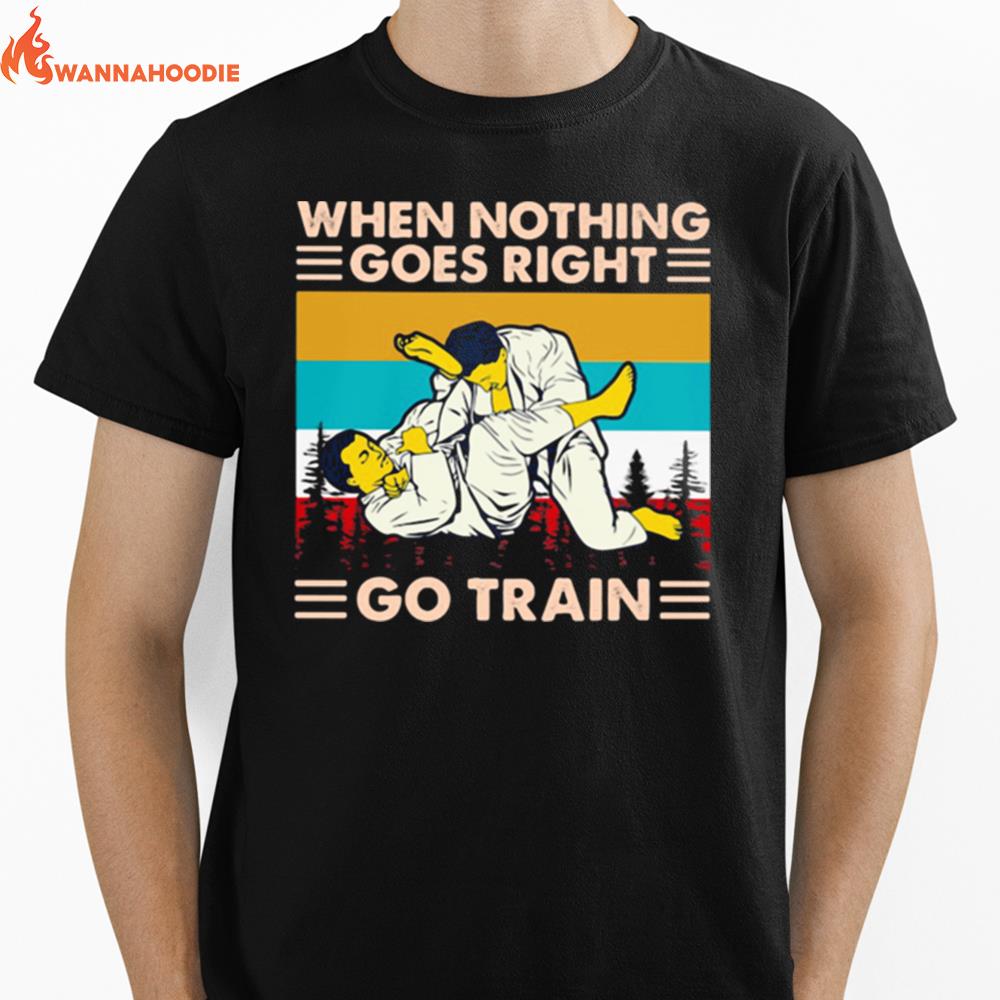 When Nothing Goes Right Go Train Jiu Jitsu Vintage Unisex T-Shirt for Men Women
