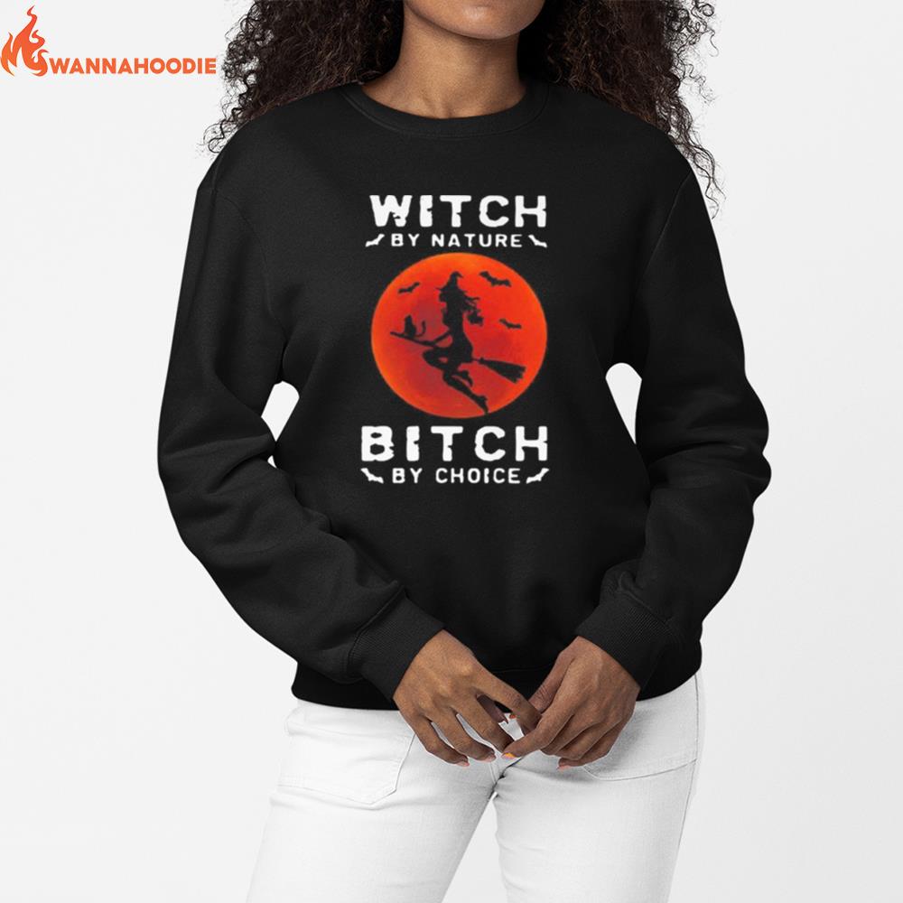 Witch By Nature Bitch By Choice Halloween Sunset Unisex T-Shirt for Men Women